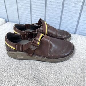 Chaco ToeCoop Clogs Women's US 9.5 Brown Leather Adjustable Strap Comfort Shoes